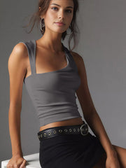 Vibemartini Asymmetric Neck Cut Out Tank Top