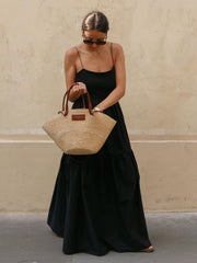 Vibemartini Solid Backless Long Dress