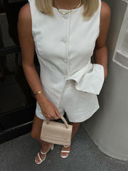 Vibemartini Commuter Suit Sleeveless Vest With Shorts Set