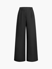 Vibemartini Solid Wide Leg Pants Without Belt