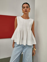 Vibemartini Pleated Peplum Sleeveless Blouse