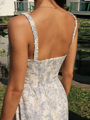 Vibemartini Sapphire Garden Floral Cami Midi Dress