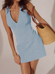 Vibemartini Snug V-Neck Sleeveless Short Dress