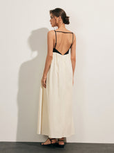 Vibemartini Open Back Contrast Pocket Long Dress