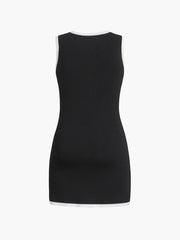 Vibemartini Multi Pocket Button Sleeveless Short Sweater Dress