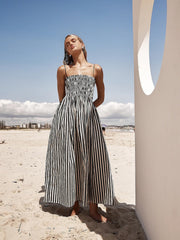 Vibemartini Sleeveless Pinstripe Long Dress