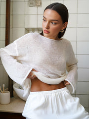 Vibemartini Hollow Draped Snug Knit Top