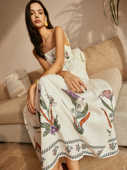 Vibemartini Backless Pleated Floral Dress