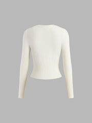 Vibemartini Crew Neck Long Sleeve Cardigan