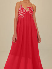 Vibemartini Embroidered Fish Semi-Sheer Cami Dress