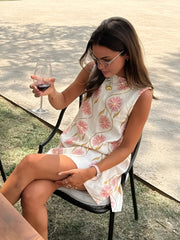 Vibemartini Romantic Print Sleeveless Short Dress