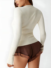 Vibemartini Crew Neck Long Sleeve Cardigan