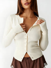 Vibemartini Crew Neck Long Sleeve Cardigan
