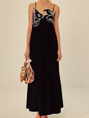 Vibemartini Embroidered Fish Semi-Sheer Cami Dress