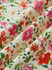 Vibemartini Floral Print Trim Cami Midi Dress
