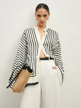 Vibemartini Satin Striped Button Cozy Blouse