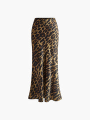 Vibemartini Slim Leopard Print Maxi Skirt