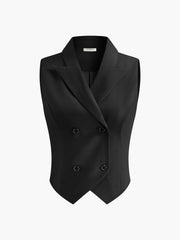 Vibemartini Suit Waistcoat With Pleated Mini Skirt Set