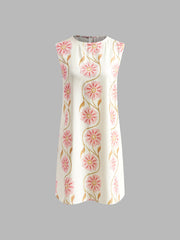 Vibemartini Romantic Print Sleeveless Short Dress