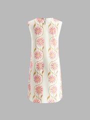 Vibemartini Romantic Print Sleeveless Short Dress