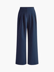 Vibemartini Pinstripe Pleated Wide-Leg Pants