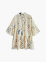 Vibemartini Oversized Sun Print Short Dress