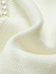 Vibemartini Pearl Trim Ripped Hem Cardigan