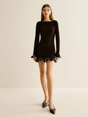 Vibemartini Contrast Ruffle Slim Dress