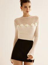 Vibemartini 3D Flower Panel Soft Knit Top