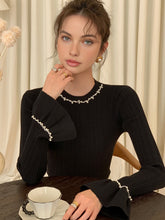 Vibemartini Beaded-Decor Ruffle Knit Top
