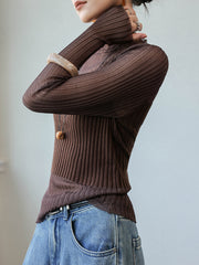 Vibemartini Sheer Panel Slim Sweater