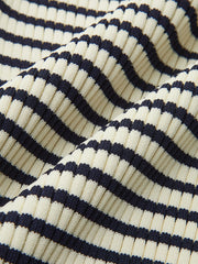 Vibemartini Striped Ruffle-Sleeve Knit Top