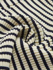 Vibemartini Striped Ruffle-Sleeve Knit Top