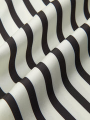 Vibemartini Satin Striped Button Cozy Blouse