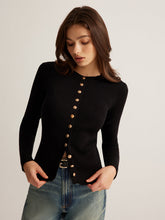 Vibemartini Button Down Skinny Knit Top