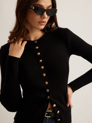 Vibemartini Button Down Skinny Knit Top