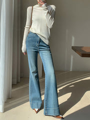 Vibemartini Washed Slim Draped Denim Pants