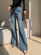 Vibemartini Washed Slim Draped Denim Pants