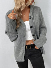 Vibemartini Button Drawstring Hooded Cardigan
