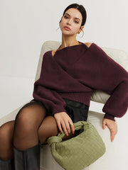 Vibemartini 2 in 1 Bat Sleeve Halter Knit Top