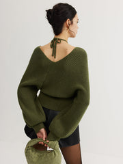 Vibemartini 2 in 1 Bat Sleeve Halter Knit Top