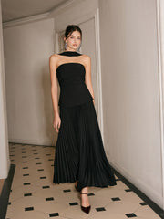 Vibemartini Choker Design Pleated Panel Dress