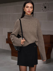 Vibemartini Ribbed Turtleneck Short Sweater