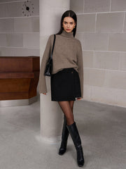 Vibemartini Ribbed Turtleneck Short Sweater