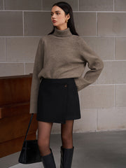 Vibemartini Ribbed Turtleneck Short Sweater