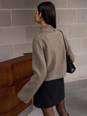 Vibemartini Ribbed Turtleneck Short Sweater