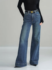 Vibemartini Mid-Waist Bootcut Denim Jeans Without Belt