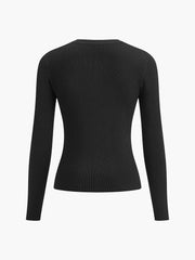 Vibemartini Button Down Skinny Knit Top