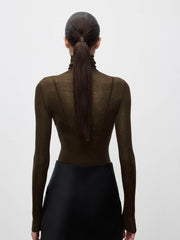 Vibemartini Wool-Blend Turtleneck Sheer Sweater