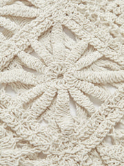 Vibemartini Crochet Square Pattern Button-Front Cardigan